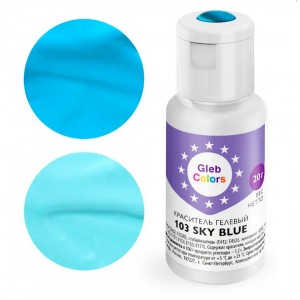 Краситель гелевый "Gleb Colors" 103 Sky Blue (Светло-голубой), 20 г