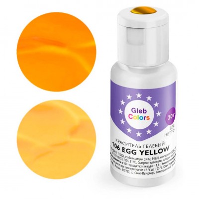 Краситель гелевый "Gleb Colors" 106 Egg Yellow (Яйчный желтый), 20 г