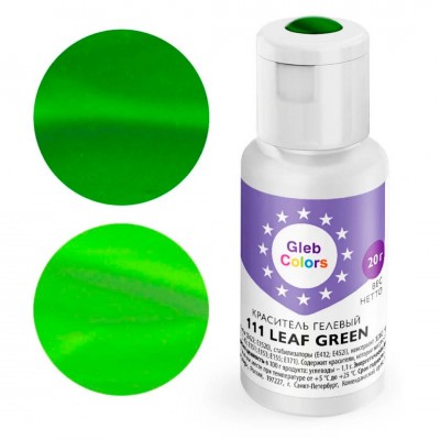 Краситель гелевый "Gleb Colors" 111 Leaf Green (Зеленый), 20 г