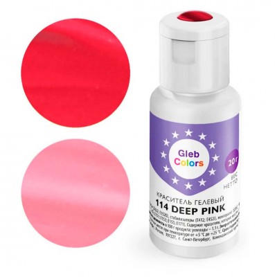 Краситель гелевый "Gleb Colors" 114 Deep Pink (Темно-розовый), 20 г