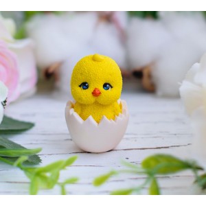 Молд силиконовый 3D "Цыплёнок в яйце", 50*35 мм