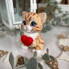 Молд силиконовый 3D "Котик с сердцем №547", высота 70 мм