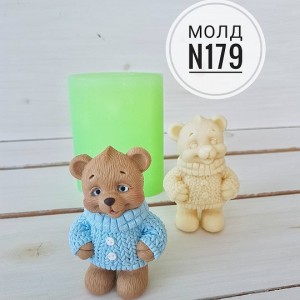Молд силиконовый 3D "Мишка в свитере" № 179
