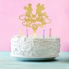 Набор для украшения торта "Love" Микки и Минни Маус (золото) + свечи