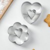 Набор форм для вырезания печенья 2 шт "С любовью" сердце в сердце 12x6x2 см