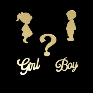 Набор топперов из зеркального акрила "Boy or Girl" 