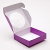 П34/Ф Подарочная коробка, с окном фиолетовая, 11,5 х 11,5 х 3 см