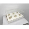 П92 Коробка под 6 шоколадных яиц с пластиковой крышкой , 235*160*100 мм (белая)
