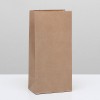 Пакет крафт бумажный фасовочный, прямоугольное дно 12 х 8 х 24 см , (10 шт)  
