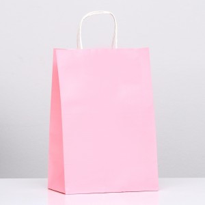 Пакет крафт "Радуга", нежно-розовый, 22 х 13 х 32 см, 80 г/м2     