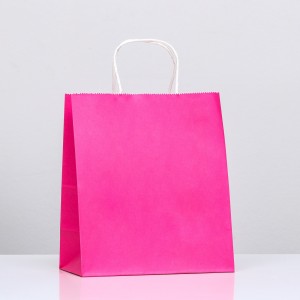 Пакет крафт "Радуга", розовый, 22 х 12 х 25 см, 150 г/м2     