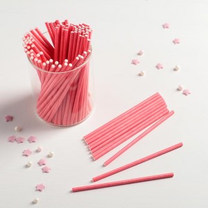 Палочки для кейкпопсов 10×0,2 см, 100 шт, цвет розовый