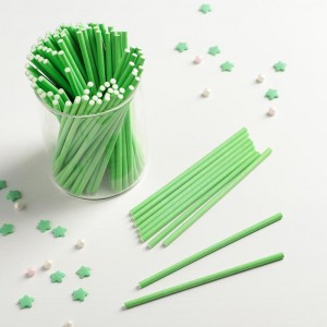 Палочки для кейкпопсов 10x0,2 см (в наборе 100 шт), цвет зелёный 