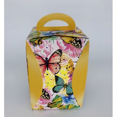 Пм73 Коробка для кулича "Бабочки цветные" d90мм