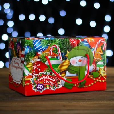 Подарочная коробка "Елочные игрушки", посылка, 20 х 12 х 12 см