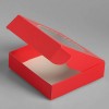 Подарочная коробка с окном, красный 11,5 х 11,5 х 3 см