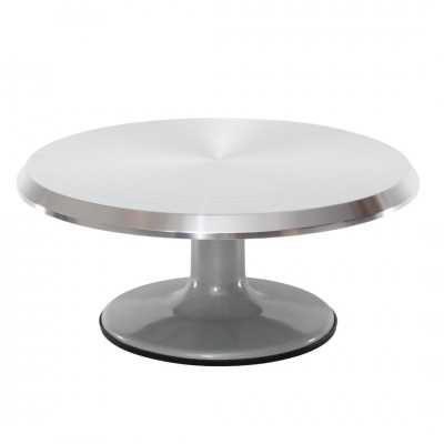 Поворотный столик вращающийся профессиональный металлический, D 31 см (Серый)