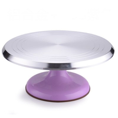 Поворотный столик вращающийся профессиональный металлический, D 31 см (Сиреневый)