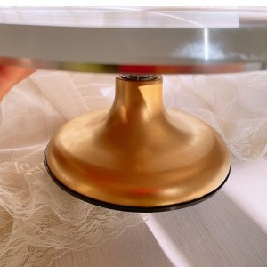 Поворотный столик вращающийся профессиональный металлический, D 31 см (Золотой)