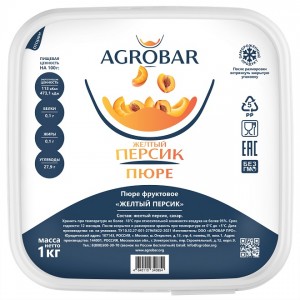 Пюре замороженное "Агробар" Персик, (1 кг)