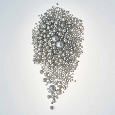 Рисовые шарики в глазури, серия "Блеск", серебро, 50 г 