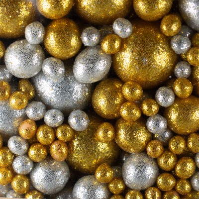 Рисовые шарики в глазури, серия "Блеск" золото, серебро, 50 г 