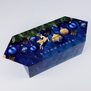 Сборная коробка‒конфета «Новогодние игрушки», 18 × 28 × 10 см 