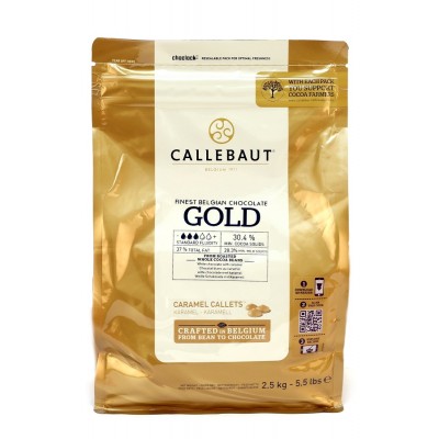 Шоколад белый карамельный "Callebaut" Gold 30.4%, каллеты, (2,5 кг)