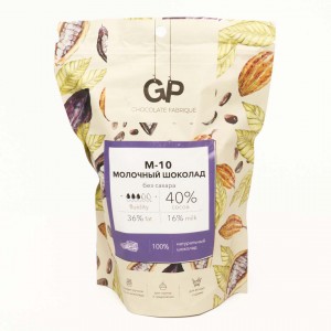 Шоколад молочный "GP" 40% БЕЗ САХАРА, диски (500 г), заводская упаковка