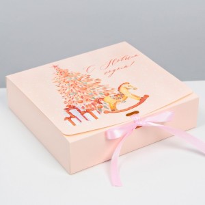 Складная коробка подарочная «Новогодние игрушки», 20 × 18 × 5 см 