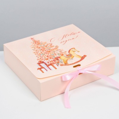 Складная коробка подарочная «Новогодние игрушки», 20 × 18 × 5 см
