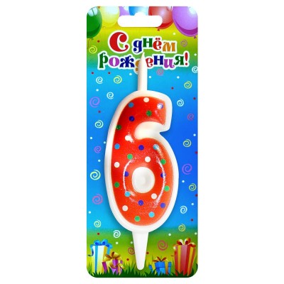 Свеча для торта "Цифра 6"