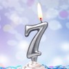 Свеча для торта "Серебряная" цифра 7