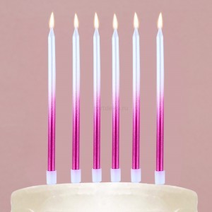 Свечи в торт "Make a wish", 7,5 х 18 см Белый, Розовый  