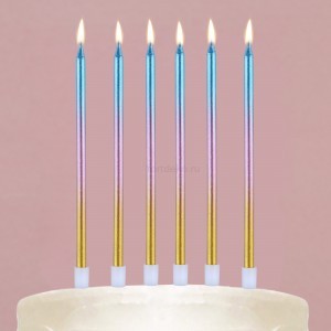 Свечи в торт "Make a wish", 7,5 х 18 см  Голубой, Жёлтый, Розовый 