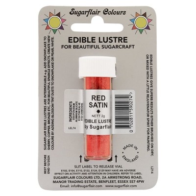 Сверкающий краситель Sugarflair Red Satin E131 (Красный атлас) 7 мл