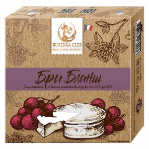 Сыр мягкий Бри Бланш 50% с белой плесенью "Burёnka Club" (125 г)