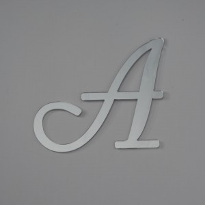 Топпер акриловый буква "А", 8 см (серебро)