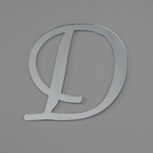 Топпер акриловый буква "Д", 8 см (серебро)