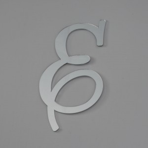 Топпер акриловый буква "Е", 8 см (серебро)