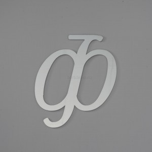 Топпер акриловый буква "Ф", 8 см (серебро)