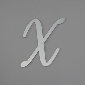 Топпер акриловый буква "Х", 8 см (серебро)