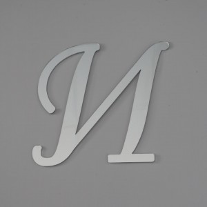 Топпер акриловый буква "И", 8 см (серебро)