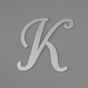 Топпер акриловый буква "К", 8 см (серебро)