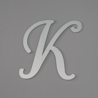 Топпер акриловый буква "К", 8 см (серебро)