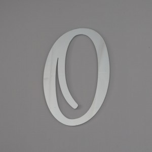 Топпер акриловый буква "О", 8 см (серебро)