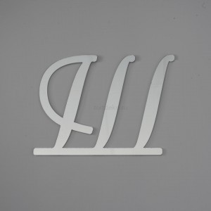 Топпер акриловый буква "Ш", 8 см (серебро)
