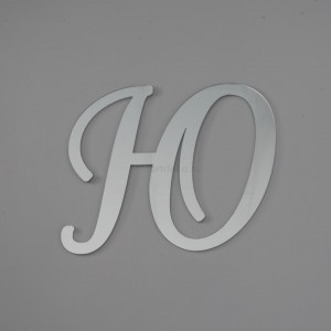 Топпер акриловый буква "Ю", 8 см (серебро)