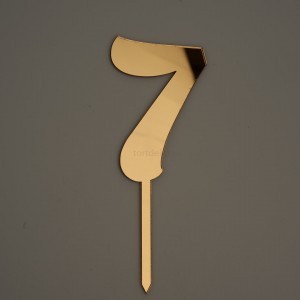 Топпер акриловый "Цифра 7", золото, 8 см