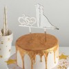 Топпер на торт акрил "Mr & Mrs" с сердцами (золото) 12х12 см